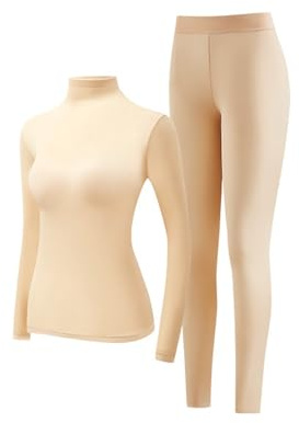 WWricotta Intimo Termico da Donna, Set di Biancheria Intima Lunga Spazzolata, Pigiama per Il Freddo