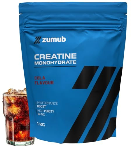 Zumub Creatina Monohidratada en Polvo 1kg, Sabor Cola, 283 dosis