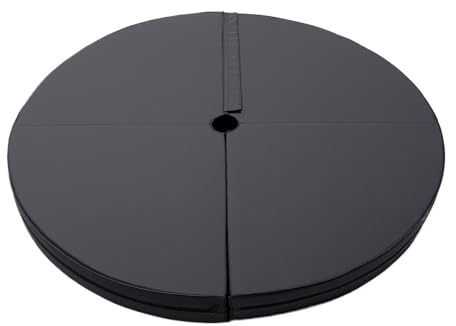 Pole Dancing Mat PVC 120x10cm 150x10cm Pole Dance Mat Indoor Yoga Mats Gym Fitness Equipment Women Training Round Folding Protect Pad(120x10cm black)