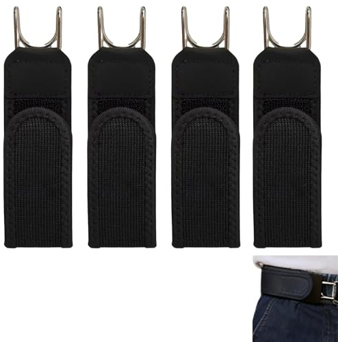 Generisch 4 Pack Unsichtbarer Elastischer Gürtel Mit Metallhaken Verstellbarer Gürtel Ohne Schnalle Mit Metallhaken Und Klettverschluss Unisex Dehnbarer Gürtels Ohne Schnalle Für Damen Herren Leicht