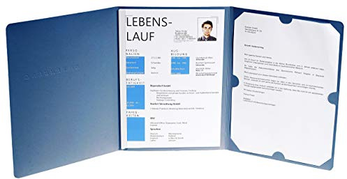 Exacompta 49102B - Cartella per candidature success (2 pezzi con 1 barra di serraggio, capacità 30 fogli in cartone Manila-lino, 400 g, DIN A4, 21 x 29,7 cm), colore: Blu