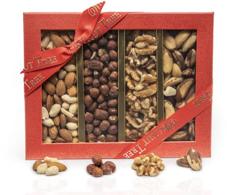Walnut Tree – Assorted Natural Nuts Gift Box – Hand-Packed– Rich in Vitamins & Minerals – Suitable for Vegan, Vegetarian, Halal, Kosher and Gluten Free Diets – Luxury Gift Selection – 300g