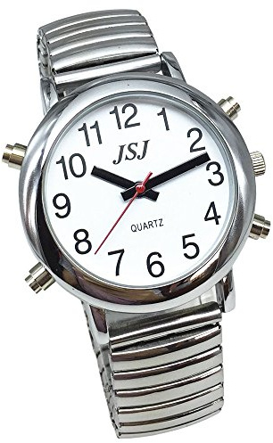 VISIONU Orologio Parlante con Sonoro in Italiano con Sveglia e Relazione oraria Per anziani e non Vedenti, Color Argento