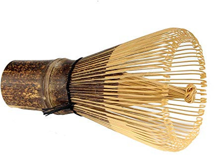 BambooMN Japanese Matcha Whisk Chasen - Traditional Handcurled 100 Tate Matcha Utensil - Black - 1 Piece