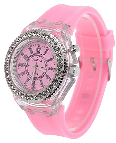VGEBY1 - Orologio al quarzo, con display luminoso, da donna, decorazione in strass, impermeabile, idea regalo di compleanno