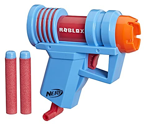 Nerf Roblox Mad City: Plasma Ray Dart Blaster, Pull-Down Priming Handle, 2 Elite Darts, Code to Unlock in-Game Virtual Item Multicolor F2497