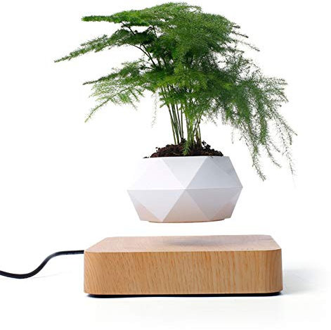 EUNEWR Magnetisch Levitation Pflanzentopf,Kreativität Magnetische Schwimmende Blumentopf,Suspension Blumentopf Pflanzgefäß Schwebender Luft Pflanzentopf für Home Gartentischdekoration