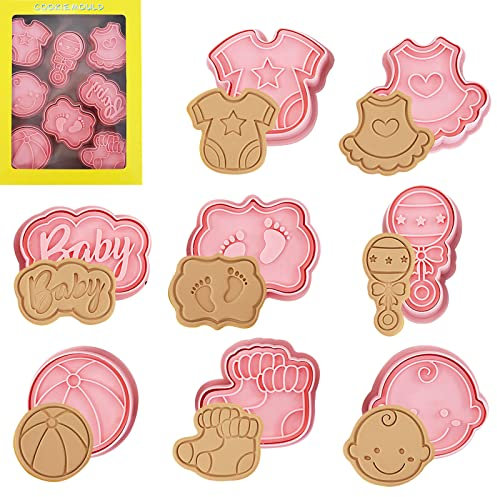 3D Plätzchen Ausstecher Kunststoff,Cookie Cutter Plastik,Keksausstecher 3d,Geeignet für Plätzchenteig, Backen, Fondant, Kuchendekorieren，Für Anfänger und Kinder Geeignet (8 Stück)