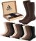 BRUBAKER 10 Paar Herrensocken in Geschenkbox - Komfort & Business Herren Socken - Großes Socken-Set - Feine und weiche Baumwollsocken - Farbmix Schwarz, Braun und Beige - Größe 43-46