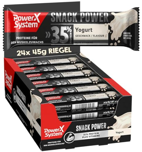 Power System Snack Power Yogurt 24x45g, 35% Protein, Eiweißriegel