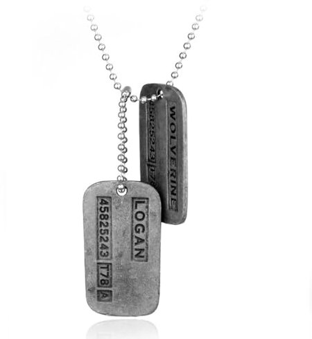 doppelseitige Erkennungsmarken an 50,8 cm Kette für Kostüm, Cosplay, Requisite, Militär-Erkennungsmarken aus Edelstahl