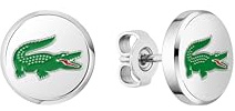 Lacoste Boucles D'oreilles Puces pour Homme Collection ARTHOR en Acier Inoxydable avec un Crocodile Lacoste en Émail Vert - 2040497