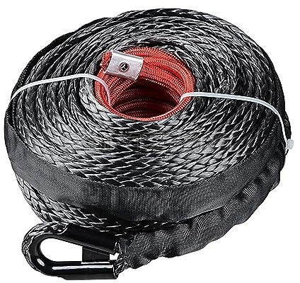 Corda for verricello Cavo di linea con guaina 9,5 mm Corda di traino sintetica 29 m Corda di manutenzione for autolavaggio for fuoristrada ATV UTV(9.5mm x 29M)