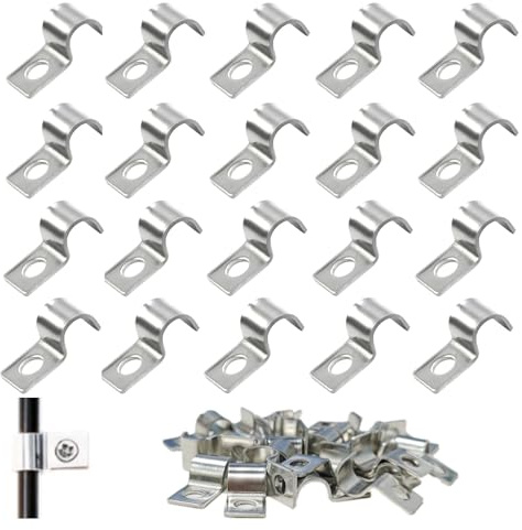 MINGBOLIN 75 Piezas Abrazadera de Tubo U,Abrazaderas Metalicas para Tubos Abrazadera de Fijación Abrazaderas para Tubos Fijacion de Tubo Solo Orificio Clips de Cable,para Tubos y Cables (8mm)