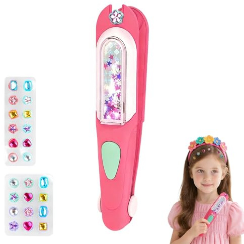 KINDLUME Kreatives Haarschmuck-Stempel Set, Haarschmuck Kinder, Kinder Haarschmuck, DIY Haarschmuck Spielzeug, Haarperlen, mit Wiederverwendbaren Diamant, für Rollenspiel, Basteln