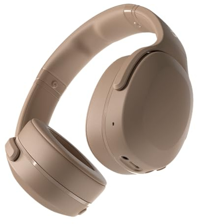Skullcandy Crusher Evo är ett par trådlösa over-ear-hörlurar med sensorisk bas, 40 timmars batteritid, mikrofon, och de fungerar med iPhone, Android och Bluetooth-enheter - Beige