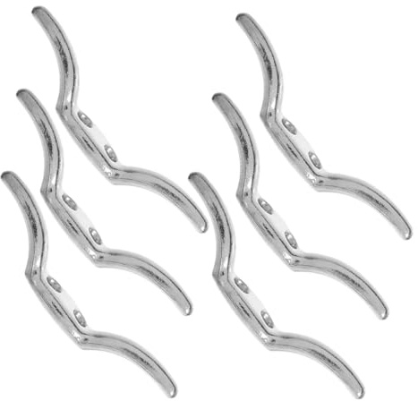 IDEANATEGRATE 6 Abrazaderas de Metal Color Plata para Cordón de Persianas Superficie Lisa y Fácil de Desmontar, Soporte para Cuerda en Sala Salón