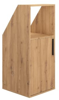 Vente-único – Mueble bajo pendiente 1 puerta y 1 nicho – Color: natural – ADEZIO