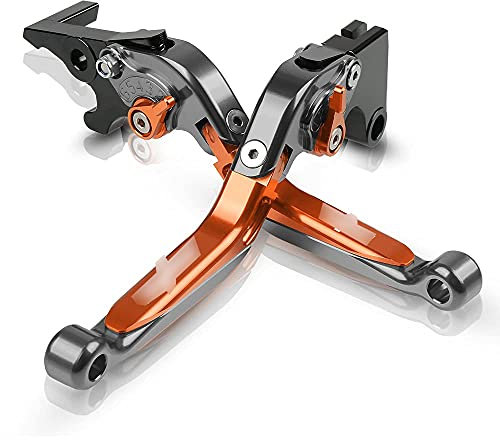 QJY-Motor Part-Store Motorrad Einstellbar Bremskupplungshebel CNC Aluminium für DUKE 125 390 DUKE 200 250 2011-2017 2018 2019 2020 - TOTO