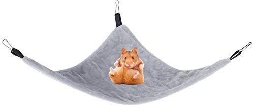 Pssopp Kleines Haustier Hängematte Dreieck Haustier Käfig Hängematte hängenden Bett Käfig Zubehör für Sugar Glider Eichhörnchen Hamster Meerschweinchen Mäuse Ratten Vögel(grau)