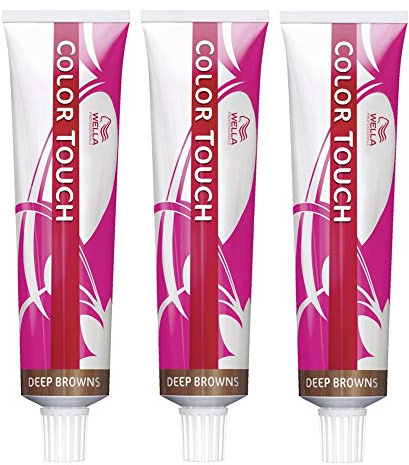 3er Wella Professionals Color Touch 4/77 Mittelbraun Braun Intensiv 60 ml