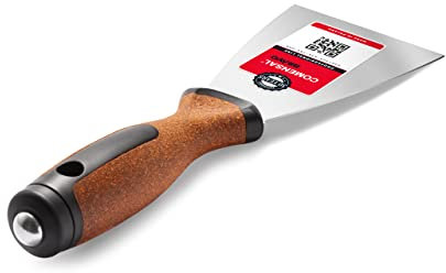 COMENSAL® Spatola in Acciaio Inox 80 mm - Spatola per Stucco - Spatole in Acciaio Inossidabile - Spatola con manico in sughero - Cazzuola in acciaio inox - Made in EU