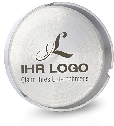 stempel-fabrik – personalisierbarer Aschenbecher aus Edelstahl – gravierter Aschenbecher mit Zigarettenhalter – Tischaschenbecher für den Außenbereich – Geschenkidee zum Geburtstag