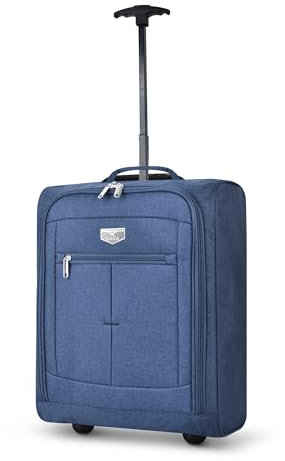 LUGG Cabin Size Lightweight Luggage - Durable 600D Polyester Snowflake Push Up Trolley - Solid Wheels - Easyjet, Ryanair, British Airways - Airway Locker (45x36x20cm)