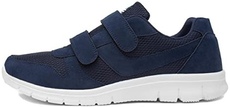 XL Ashford Mens Navy Double Easy Fasten Trainer - Size 10 UK - Blue
