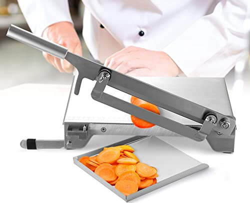 Manuell fryst köttskivare, rostfritt stål matskärare skivmaskin med halkfritt handtag, grönsaks kött ost matskivare, deli skärare för hem kök
