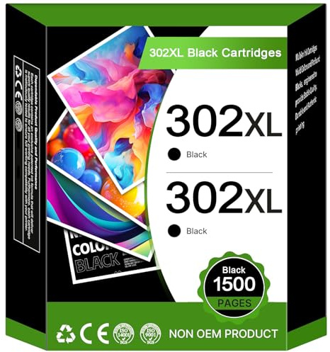 ColoWorld 302XL Druckerpatronen Schwarz 2er Pack, kompatibel für HP 302XL, 2 x 750 Seiten, für DeskJet 2130/2620/3630/3720/3730, OfficeJet 3830/4650/5220/5230, Envy 4520/5020/5032