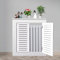 Universal Radiator Shelf Radiator Cover, Heater Cover Indoor for Wall Heater Modern Radiator Cover Cabinet Shelf for Cast Iron Old Radiator with 2 Doors and Vertical Slats,80 * 70 * 25cm/3