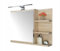 Spiegelschrank 60x50 Sonoma Eiche, Badezimmerschrank mit Ablagen, Badezimmerspiegel, Hängeschrank LED Lampe - Recht