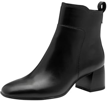 Tamaris Femme Damen Boot Heel 1-25323-45 Bottine, Cuir Noir, 38 EU