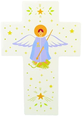 Palais du Rosaire Kinderkreuz eines Engels, 15 cm – religiöses Kreuz – christlicher Kult aus Holz