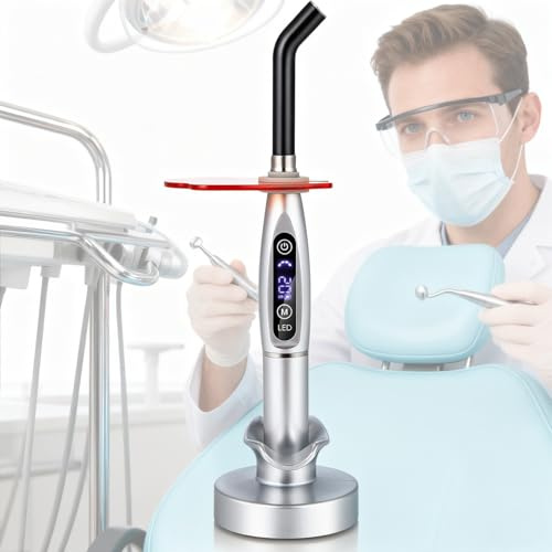 hocvseo Kit De Joyas Dentales con Lámpara LED, Luz De Curado LED, 3 Modos, Modos De Destello Fuerte Y Gradualmente Más Intenso, Herramienta De Decoración Dental para Cuidado En El Hogar Y Clínicas