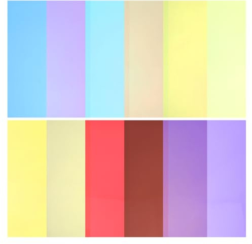 HEALEEP 10 Hojas de Celofán Transparente A4 Multicolor, Láminas de Pvc para Manualidades, Envoltura de Regalos y Decoración, Papel Encerado Colores Arcoíris, Pack 10 Unidades