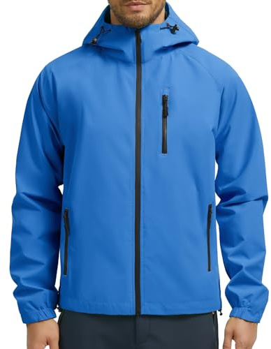 UMIPUBO Veste Imperméable Pour Homme Pluie Extérieure Coupe Vent Respirante Réfléchissante Blouson Légère Vêtements à Capuche Outdoor Cyclisme Plein air Voyage Course à pied Randonnée