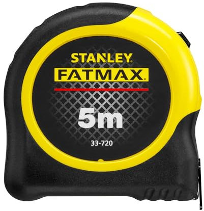 STANLEY FATMAX 5m Metric Tape Measure, Blade Armour Coating, 3.3m Tape Standout, Magnetic Hook End, 0-33-726