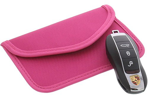 foto-kontor Housse de Protection Rose Contre Les Ondes pour Les clés Keyless Entry Open Go Protection Contre Le vol Aucune Interception du Signal XL