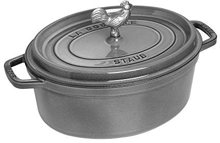 Staub Cast Iron 5.75-qt Coq au Vin Cocotte - Graphite Grey, Made in France