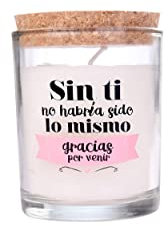 DISOK Candela con frasi grazie per venire - Candele, candele per dettagli, regali e souvenir per matrimoni, battesimi, comunioni e compleanni (prezzo unitario)