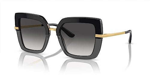 Dolce & Gabbana Damen 0DG4373 Sonnenbrille, TOP Black ON TRANSPARENT Black, 52