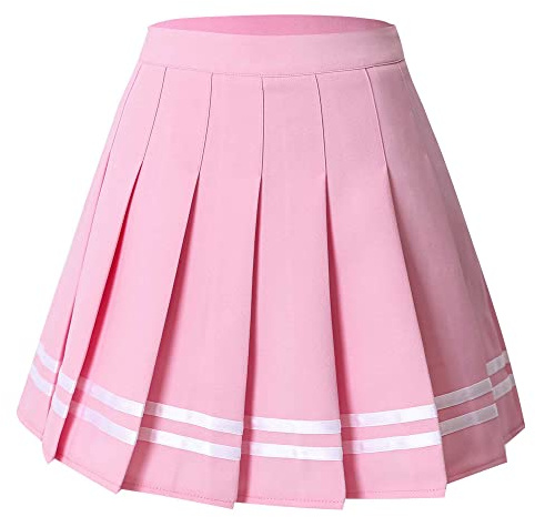 Hoerev Kvinnor Flickor Flammande Casual Mini Skola Tennis Skater Casual Dance Kjol med två sidofickor och innershorts