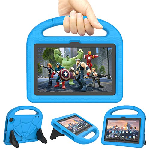 Fire 7 Tablet Case for Kids, Fire 7 2022 Case (Latest 12th Generation 2022 Release) - Kricsertg Lightweight Shockproof Handle with Stand Kid-Proof Case for Amazon Kinlde Fire 7'' Kids Tablet - Blue