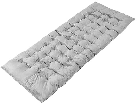 TANGZON Crystal Velvet Camping Mattress, 190 x 70 x 7cm Thicken Roll Up Sleeping Pad with 4 Fixing Straps, Outdoor Indoor Portable Car Guest Floor Mattress for Travel Hiking Fishing (Grey)