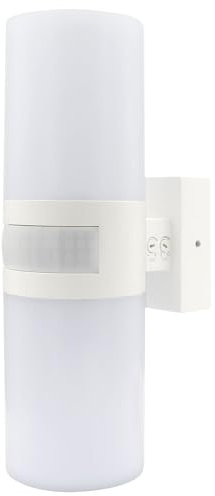 EL-HOME ‎Lampada per facciate a LED ML-30B7 con sensore di movimento 12 m / 180° PIR, 20W, 1900lm, sensore crepuscolare, IP65 - per uso esterno, applique - bianco