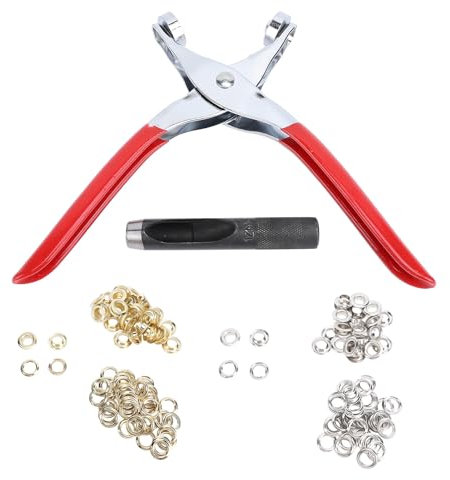 Ösen-Werkzeug-Set 12 mm Lederlocher Manuelle Ösenzange mit Ösen Unterlegscheiben für Stoffgürtel