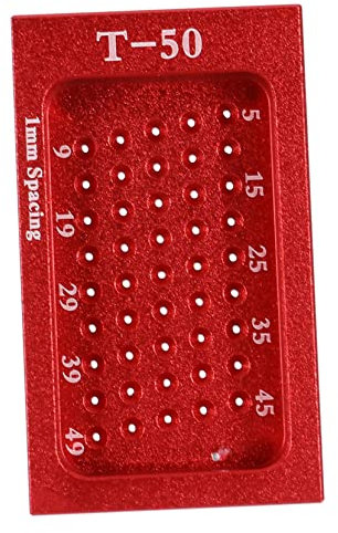 Artibetter T-Type Aluminum Alloy Woodworking Ruler Red with Hole Positioning for Home and Workshop Woodwork Measurement Tool