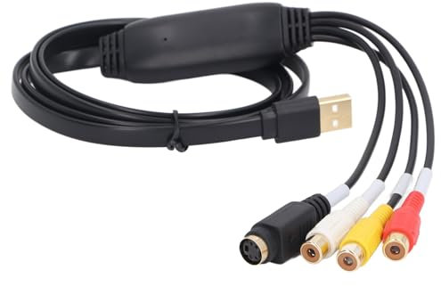 Qukaim Tarjeta de captura de video USB a S-Video Adaptador convertidor para grabación en PC, tarjeta de captura de video USB, compatible con varios dispositivos, Plug and Play